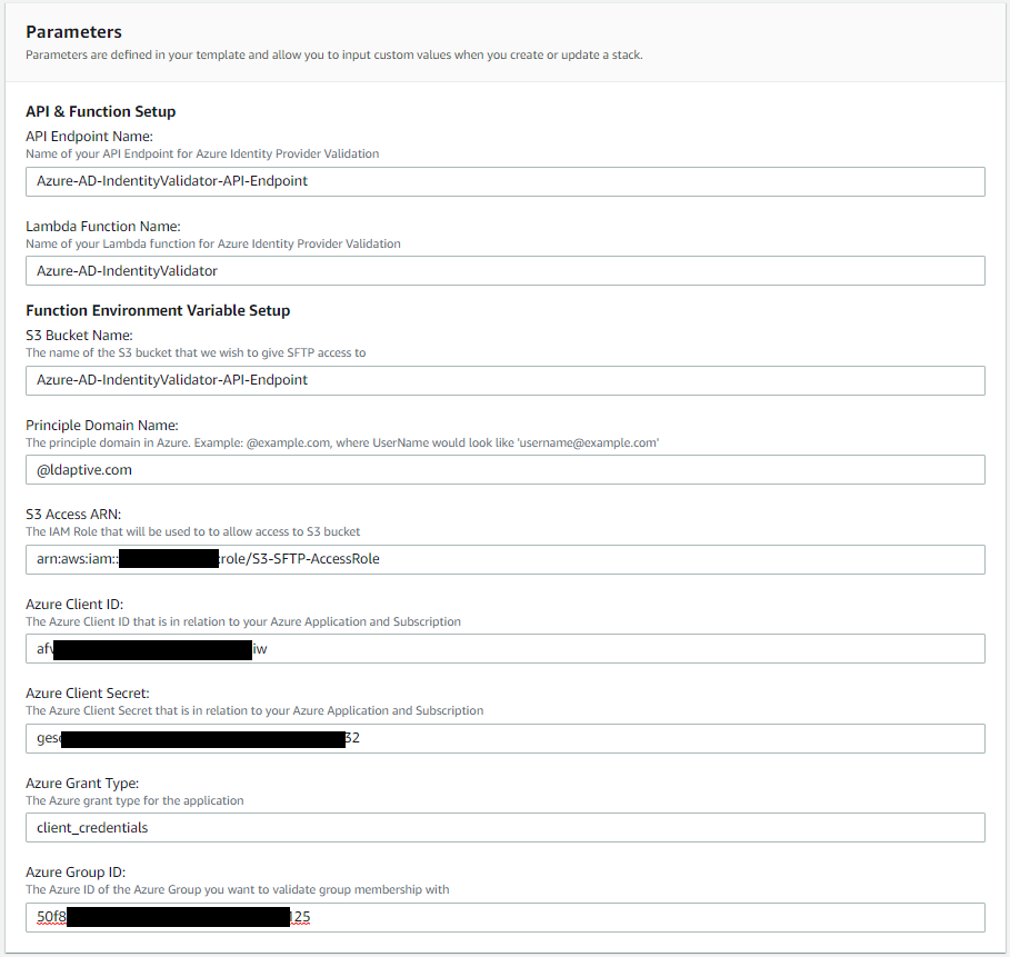 AWS Cloud formation template for AWS SFTP