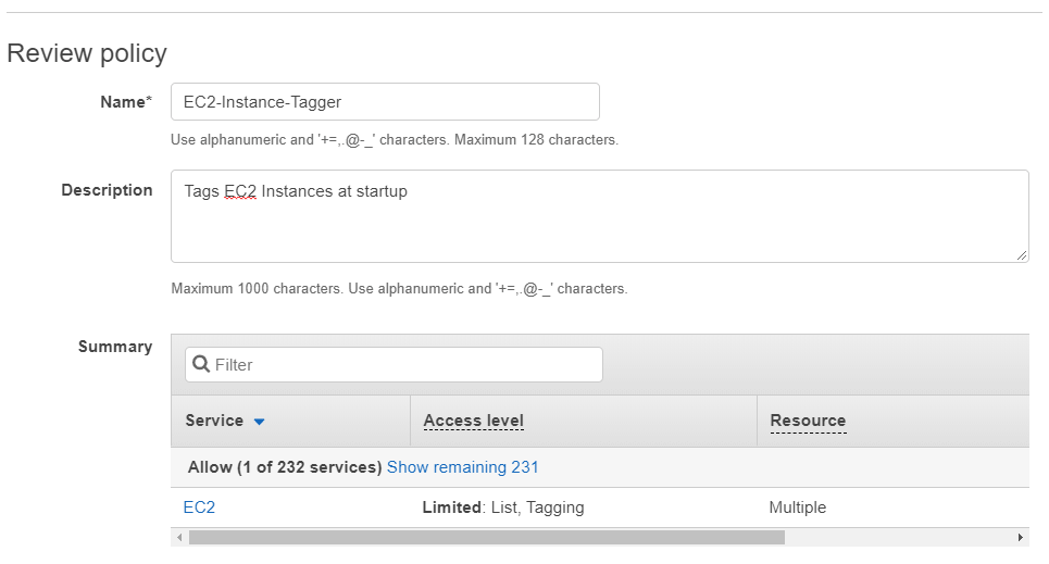 Lambda Function Execution Role Policy