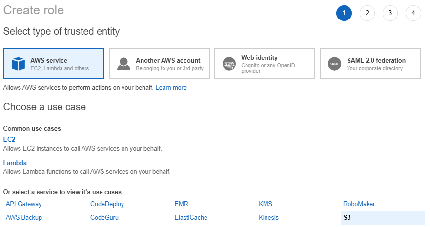 AWS IAM Role Creation for AWS SFTP