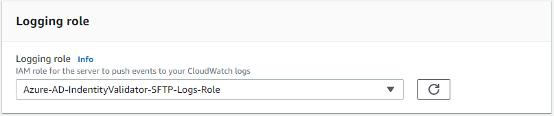 IAM Role for logging AWS Transfer for SFTP User access