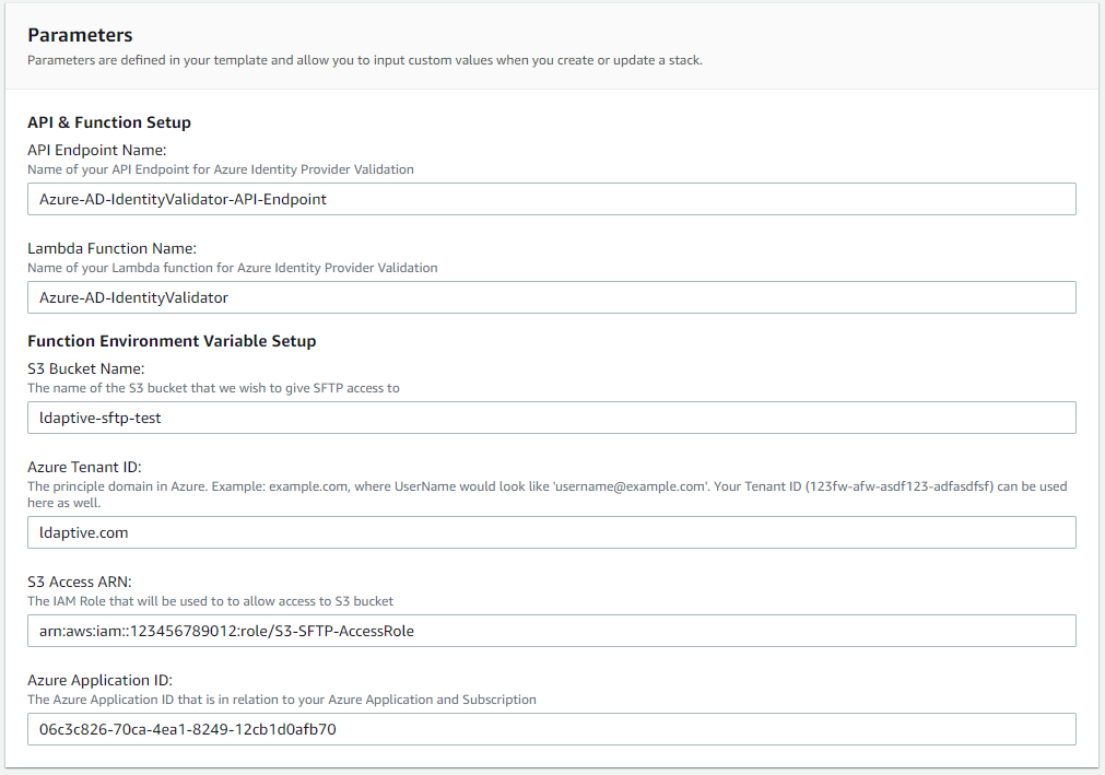 AWS Cloud formation template for AWS SFTP