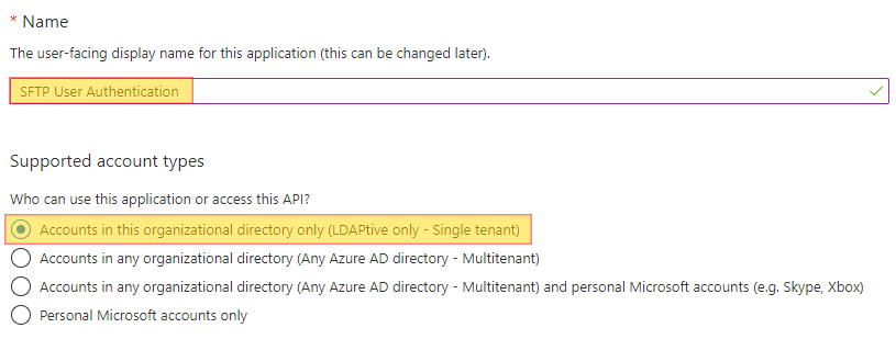 Azure AD Register Application